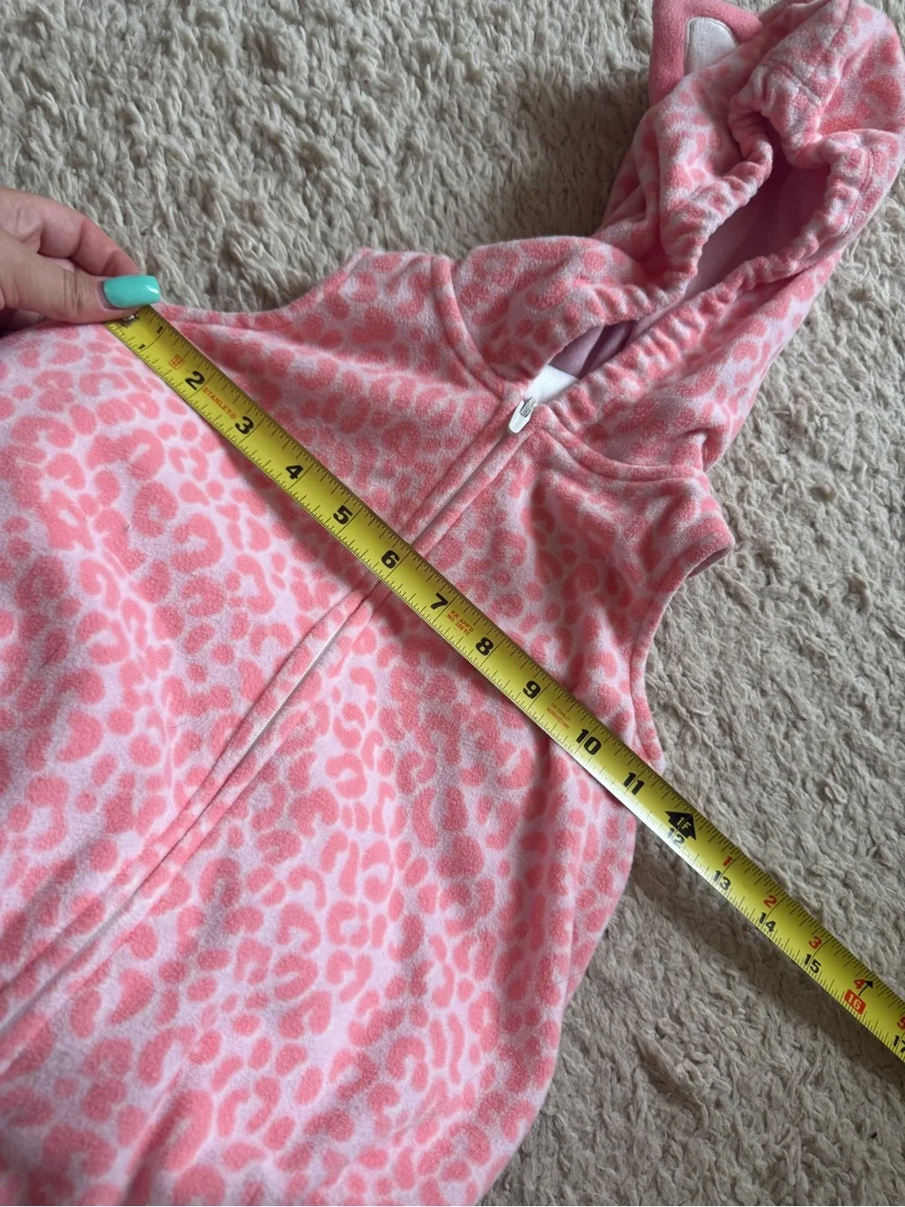Carters baby pink leopard fleece costume